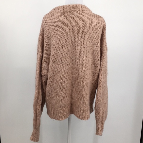 Zara Knit Sweater Womens Small Blush Pink Knit Acrylic Pullover Cozy Mohair Wool - Picture 6 of 14